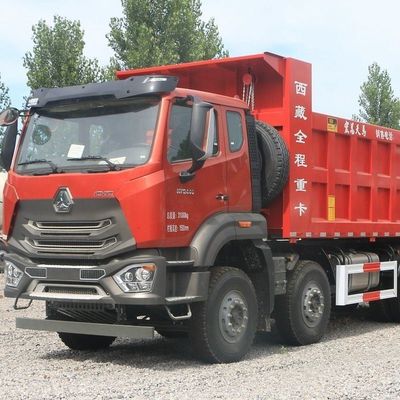 Camión de descarga 8x4 de alta potencia con chasis Sinotruk y dirección asistida hidráulica
