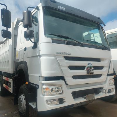 Haowo 10 ruedas auto camión de descarga 371HP camión de descarga de segunda mano en cabina de aire acondicionado