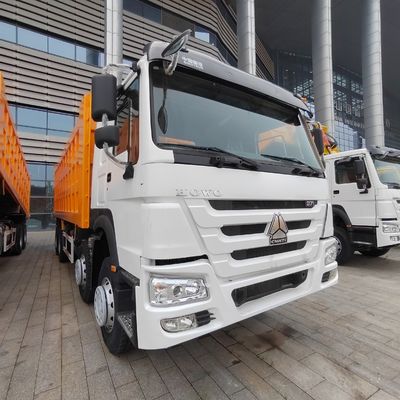 Euro2 Sinotruk HOWO 375HP 8*4 camión de descarga estilo de elevación frontal con &gt; 8L de capacidad del motor