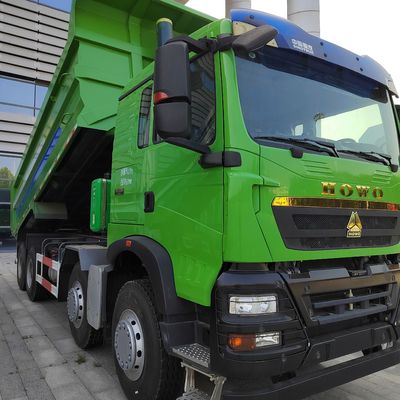 Euro 5 camión de carga pesado HOWO con elevador Hyva y caja de carga de acero al carbono 8X4