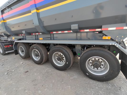 Remolque de transporte de granos auto descargable de color personalizado 8000-9000mm Base de ruedas y más