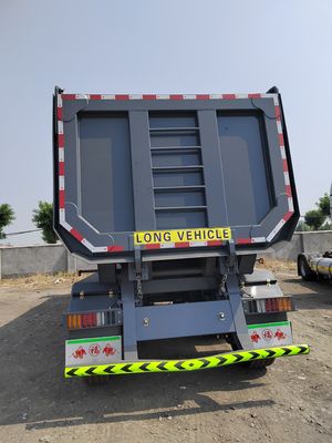 Remolque de transporte de granos auto descargable de color personalizado 8000-9000mm Base de ruedas y más