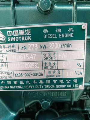 Partes personalizadas de motores de camiones refrigerados con agua de 6 cilindros para motores pesados Sinotruk